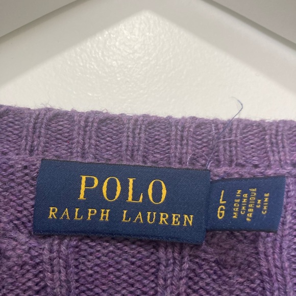 Polo by Ralph Lauren Lavender Cable Knit Sweater - Picture 3 of 4